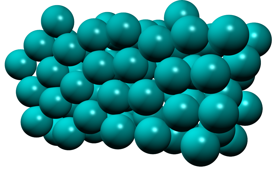 3d model to show the arrangement of particles in a liquid.